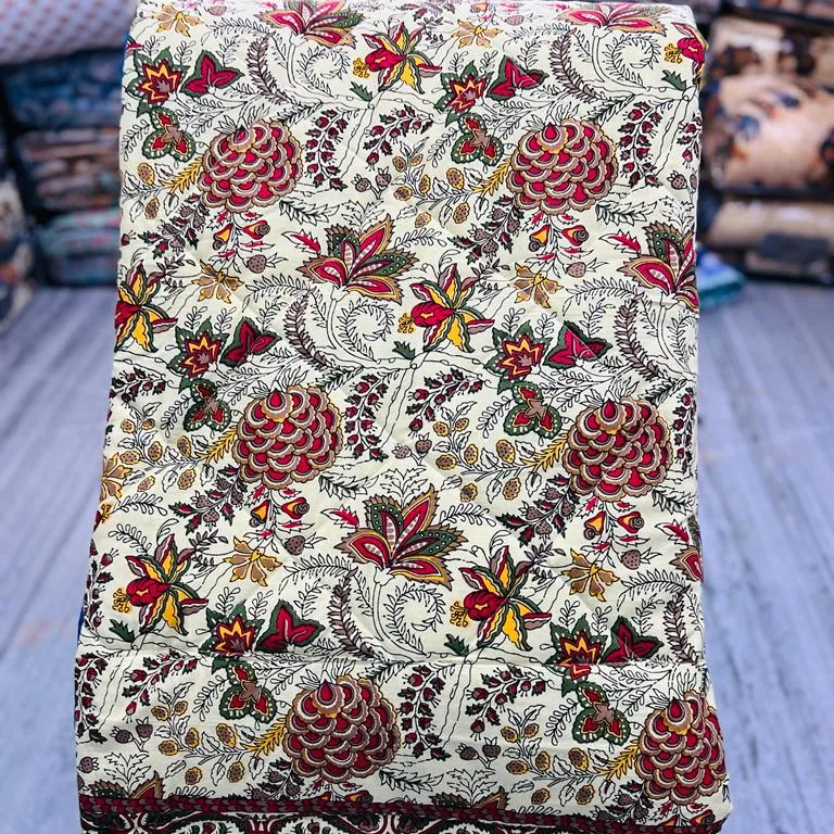 Floral Kantha cotton Quilt Hand Block Print Kantha queen Throw Blanket King Size Quilt Bulk Product