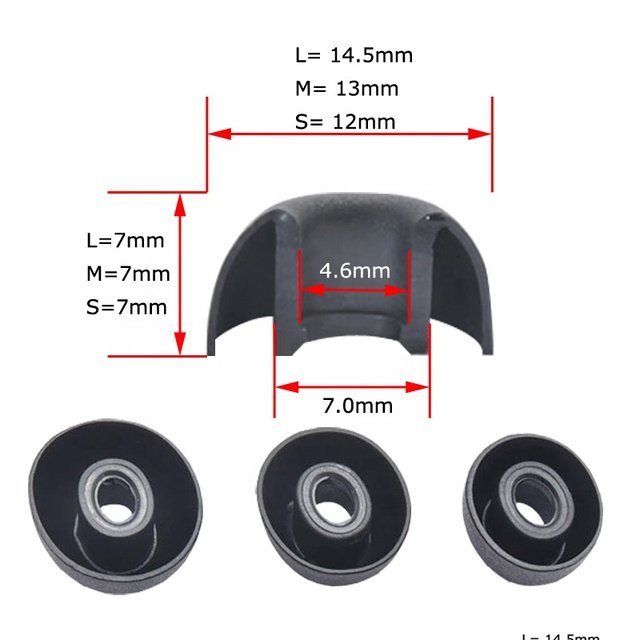 Long Oval Tube Silicone Ear Tips for Earbuds with Elliptic Nozzle 5mm to 7mm Universal Eartip Silicon Rubber Ear Tips