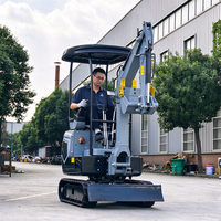Mini Excavator 1.2 Ton Langsung dari Pabrik, Mesin EPA, Crawler Mini Digger Kubota, Mesin Excavator Kecil dengan Bucket Thumb