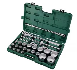ชุดซ็อกเก็ตเมตริกสำหรับงานหนัก <span class=keywords><strong>SATA</strong></span> 09016 จำนวน 26 ชิ้น พร้อมด้ามขันแบบ Breaker Bar, <span class=keywords><strong>ประแจ</strong></span>วงล้อ และอะแดปเตอร์ สำหรับซ่อมยานยนต์เชิงพาณิชย์ในโรงซ่อม - Product Image 1
