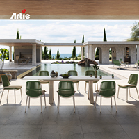 Chaises de salle à manger en osier tout temps Artie Mobilier de restaurant d'extérieur Cadre en aluminium Chaises d'extérieur empilables