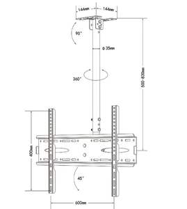 Max VESA 600 * 400mm 32-72インチTVマウントLCD天井マウントフルモーションLED液晶テレビ壁用モダンデザインスチール - Product Image 2