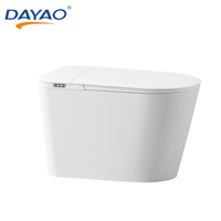 WC intelligent automatique monobloc en céramique avec réservoir intégré, chasse d'eau automatique, siège chauffant, couvercle à fermeture douce, IPX4