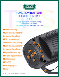 Altoparlante wireless JOKADE da 2 pollici con luci, bassi stereo, funzione TF/USB/wireless, altoparlante audio portatile da esterno - Product Image 4