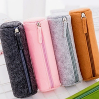 Porte-stylos portable en feutre avec fermeture éclair, grande capacité, durable, pour le bureau ou l'école, élégant organisateur de crayons