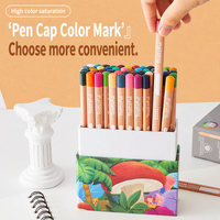 Crayons de couleur triangulaires épais de 48 couleurs, pointes colorées pour une sélection facile, crayons de dessin en bois à haute teneur en pigments dans un coffret cadeau