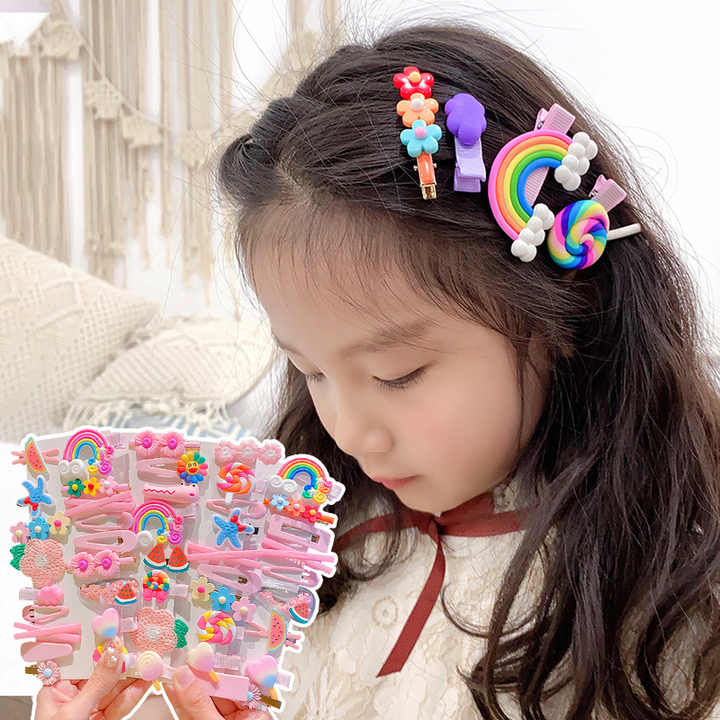 Children Hairpin Cute Rainbow Flower Grape Fruit Animal Carton