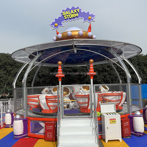 Manège extérieur familial en fibre de verre Galaxy Storm avec rotation fluide, effets sonores et couleurs vives pour événements de carnaval - Product Image 2