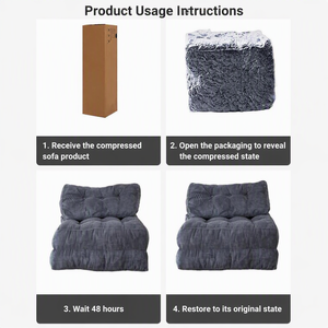 Sofá Cama Plegable de Tela Moderno, Sillón Convertible con Colchón Plegable para Sala de Estar o Apartamento - Product Image 6