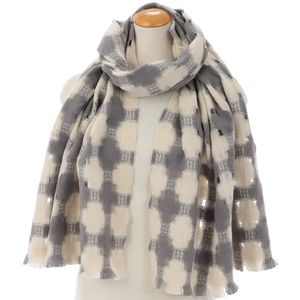 Bufanda larga elegante a cuadros, gruesa, cálida, transpirable y cortavientos, para mujer, estilo otoño-invierno. - Product Image 3
