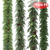Guirlande de Noël de luxe en rotin PE pur, ornements suspendus denses pour la décoration des hôtels, des vitrines et des rampes d'escalier