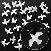 Mini colombe blanche résine Flatback oiseau de paix pour gâteau de mariage et artisanat décoration de noël et de la fête des pères pouces Mini colombes