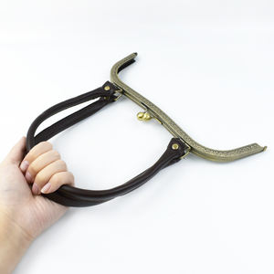 Deepeel BS834 accessori Hardware 27cm metallo quadrato goffrato borse <span class=keywords><strong>Kiss</strong></span> Clasp PU manici borsa da donna staffe da cucire - Product Image 6