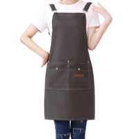 Tablier en toile de polyester avec logo personnalisé et grandes poches, réutilisable pour les travaux de nettoyage