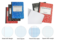 Carnet de notes avec couverture en papier, fournitures scolaires, carnet d'exercices pour étudiants, carnet de composition à couverture souple a5