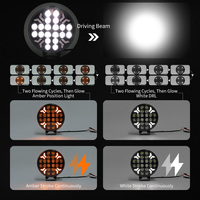Nouvelles Feux de Conduite LED Ronds Séquentiels Blancs Ambre pour Camion, 9 Pouces, Feux de Pare-chocs Supérieurs, Feux Auxiliaires Tout-Terrain, Mode Avertissement