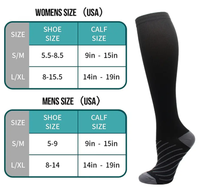 Femmes et Hommes Chaussettes de Compression Noires Compression Graduée 15-20mmHg Chaussettes de Sport Bas de Compression Unisexe Genou Haut