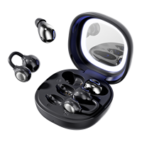Écouteurs Stéréo TWS à Double Forme Ouverte, Casque Clip d'Oreille Non Intra-Auriculaire, Écouteurs Dissimulés pour Sommeil Nocturne, Contrôle Tactile V6.0, Maquillage