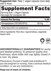 Vitahealthy OEM/ODM Private Label Factory Supply 120,000 SPU <span class=keywords><strong>Serrapeptase</strong></span> capsule aiuta a sostenere il sistema circolatorio e corporeo - Product Image 2