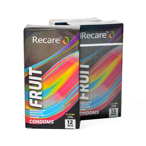 Préservatifs Recare Color Plain Fruit Flavor 0,06 mm ultra fins, 3 couleurs, 12 pièces par boîte, vente en gros - Product Image 3
