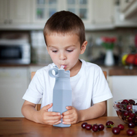 Bouteille d'eau de gymnastique pour filles de marque privée pour l'école en plein air Bouteille d'eau pliante en silicone pliable sans BPA