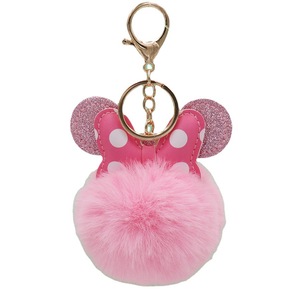 Giocattoli di Peluche all'Ingrosso, Accessori <span class=keywords><strong>Mickey</strong></span> a Pois con Fiocco, Ciondolo Creativo a Forma di Pompon per Borse e Portachiavi Auto - Product Image 1
