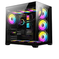Boîtier d'ordinateur de bureau ATX Mid-Tower professionnel OEM/ODM, sans colonne, avec fonctionnalité de salle panoramique, pour gaming et bureau, en stock
