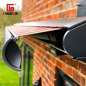 Auvents pliants électriques <span class=keywords><strong>en</strong></span> aluminium pour terrasse, avec éclairage LED, protection UV, tissu pare-soleil, couverture <span class=keywords><strong>de</strong></span> toit automatique, design moderne - Product Image 2