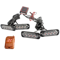 4x4 16 Leds Control remoto inalámbrico Azul Ámbar Rojo Emergencia Led Lámpara Luces estroboscópicas para camiones Vehículos