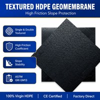 Géomembrane en polyéthylène haute densité (HDPE) double texture de 1,5 mm pour revêtement de décharges, mines et barrages, antidérapante et imperméable