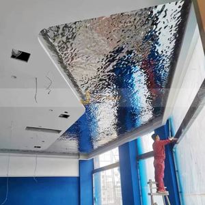 LL36 8K <b>Mirror</b> High Polished 201 Stainless Steel Water Wave Panel Interior Decoration Water Ripple <b>Sheet</b> for Restaurant Ceiling - Product Image 1