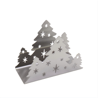 Porte-serviettes en acier inoxydable, distributeur en forme de sapin de Noël avec découpes en forme d'étoile