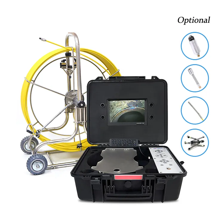Municipal sewer pipes video inspection system teleinspection borescope push rod camera