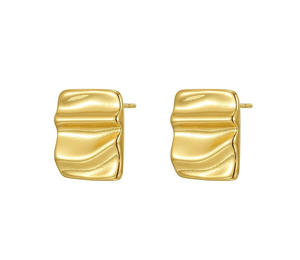 2025 moda clásica Vintage cuadrado plisado Stud pendientes aleación espiral pendientes joyería regalos mujeres - Product Image 5