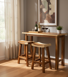 Chaise de bar en bois de suar courbé, fabriquée à la main, avec confort ergonomique, solidité accrue et grain naturel riche, idéale pour les bars élégants. - Product Image 6