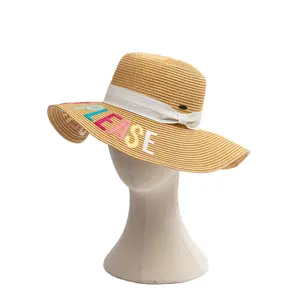 OEM ODM women sombreros de mujer floppy summer wide brim beach youth hat manufacturer straw hats supplier