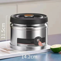 Accessoire Essentiel pour Barista : Boîte de Conservation Sous Vide en Acier Inoxydable pour Café Moulu et Thé, Type Pression
