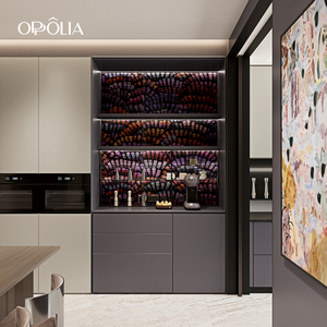 Solución de <span class=keywords><strong>Cocina</strong></span> Semiabierta de Melamina de Dos Tonos Personalizada OPPOLIA con Isla de Comedor <span class=keywords><strong>para</strong></span> Proyectos Comerciales y Residenciales - Product Image 3