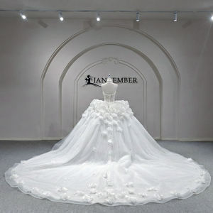 Vestidos de Novia de Lujo Mc001 para Mujer, Vestido de Novia Brillante con Cola Larga, Estilo Princesa con Flores, Vestidos de Novia Jancember - Product Image 4