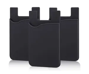 Porte-cartes adhésif en silicone pour téléphone - Portefeuille autocollant pour smartphones - Porte-cartes <span class=keywords><strong>de</strong></span> crédit et d'identité pour téléphones <span class=keywords><strong>iPhone</strong></span> Samsung Galaxy - Product Image 1
