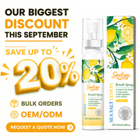 Spray Bucal Refrescante con Sal Marina y Limón, Elimina el Mal Aliento, Fragancia Refrescante de Limón, Spray Bucal Portátil para el Cuidado Bucal