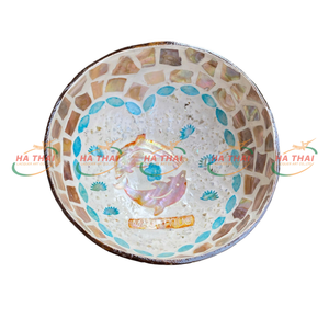 Bol artisanal haut de gamme en coquille de noix de coco incrusté de nacre, écologique, non toxique, sans danger pour les aliments, décoration minimaliste pour la maison, couleur personnalisable - Product Image 5