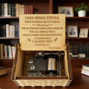 Caja de Música de Madera con Manivela, Grabada con la Bendición de Papá, Regalo de Recuerdo para el <span class=keywords><strong>Cumpleaños</strong></span> de la Hija y el Dí<span class=keywords><strong>a</strong></span> de San Valentín - Product Image 5