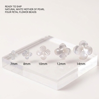 Haute qualité naturel blanc coquille de mer quatre pétales fleur perles mère perle boucle d'oreille cheveux décoration lâche 10mm corail os