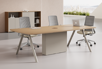 Bureau de travail pour employés de bureau, table d'ordinateur durable, bureau de direction moderne rectangulaire avec cloison et casier