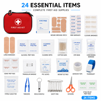 Trousse de Premiers Secours Portable 24 Pièces en EVA et PU pour Maison, Voiture, Camping, Voyage - Vente en Gros - Approvisionnement Direct Usine