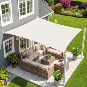 Vela de Sombra Rectangular Crema de 3 x 4 m, <span class=keywords><strong>Lona</strong></span> Impermeable <span class=keywords><strong>con</strong></span> 95% de Protección UV, Vela de Sombra para Exteriores, Jardín y <span class=keywords><strong>Terraza</strong></span> - Product Image 1