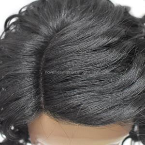 Nouveautés Perruques <span class=keywords><strong>Cheveux</strong></span> Mélangés de Fabricant Perruques Ondulées Courtes Grande Bouclée avec Dentelle Frontale de 14 Pouces <span class=keywords><strong>Cheveux</strong></span> Aligné Cuticule - Product Image 5