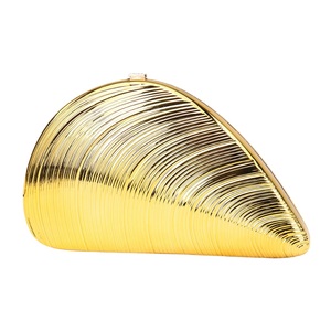 Women Fashion Shell <b>Clutch</b> Purse Elegant Stripe Evening Bag Detachable Chain Hang Bag for Wedding Guest <b>Bridesmaid</b> - Product Image 1