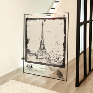 Obra de Arte en Acrílico con Marco de Madera, Diseño de Paisaje Clásico, Hecha a Mano, para Colgar en la Pared, Ideal para Galerías y Hogares - Product Image 1